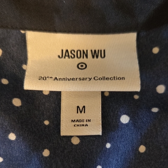 Jason Wu Navy and White Polka Dot Mini Dress - Picture 3 of 4